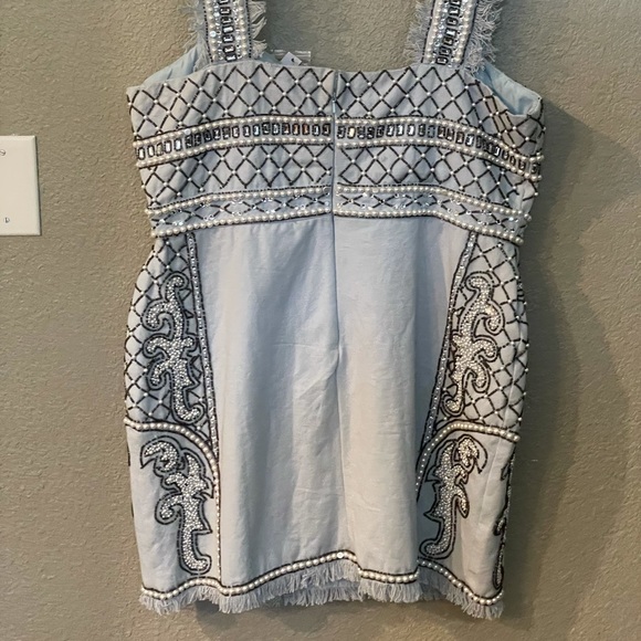 ASOS design structure pearl embellished mini dress - Picture 2 of 6